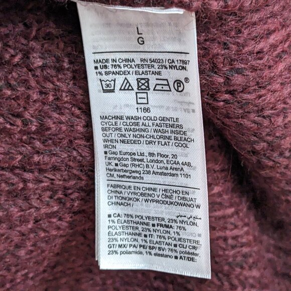 NWT Old Navy Women Chunky Button Burgundy Red Cardigan Sweater V Neck Size L - Picture 10 of 10